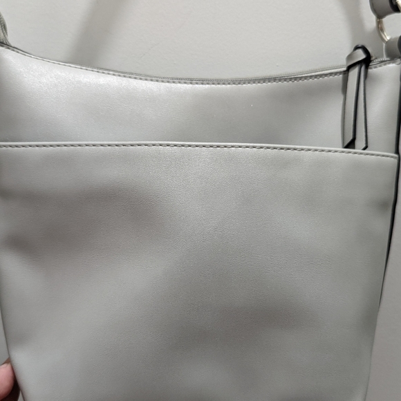 Franco Sarto Gray Handbag Purse cutout Eyelet Light - Picture 4 of 7